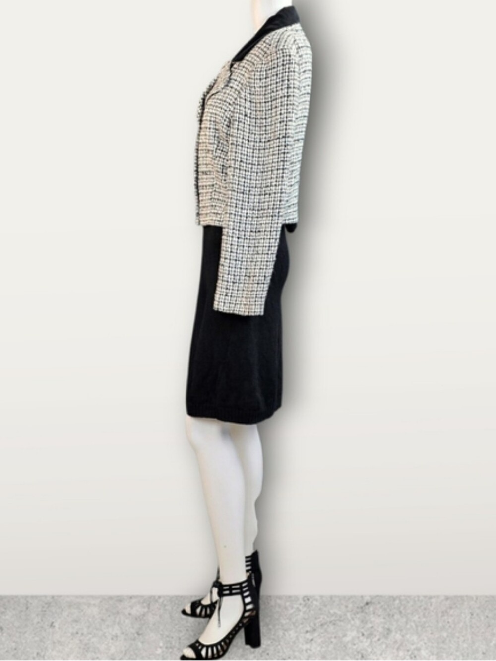 Vintage Express Compagnie Internationale Cropped Tweed Double Breasted Blazer - Picture 4 of 16